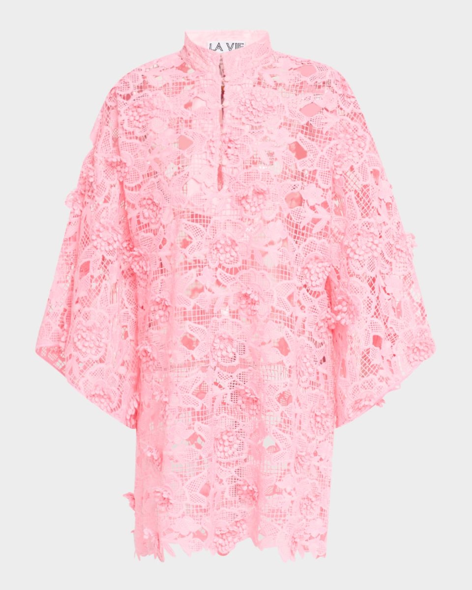 Floral Lace Mini Shift Caftan